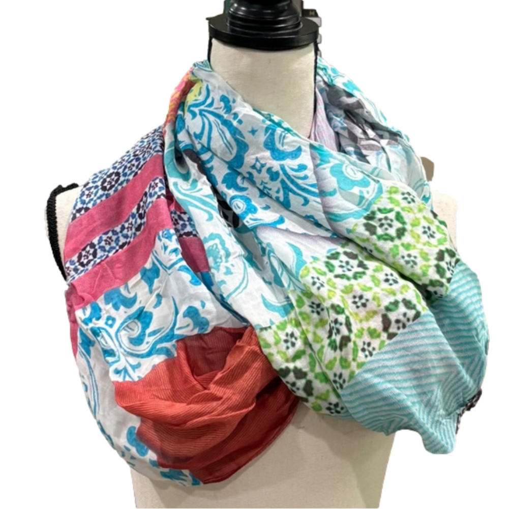 Anthropologie Susannagh Grogan Primavera Patchwork Loop Scarf